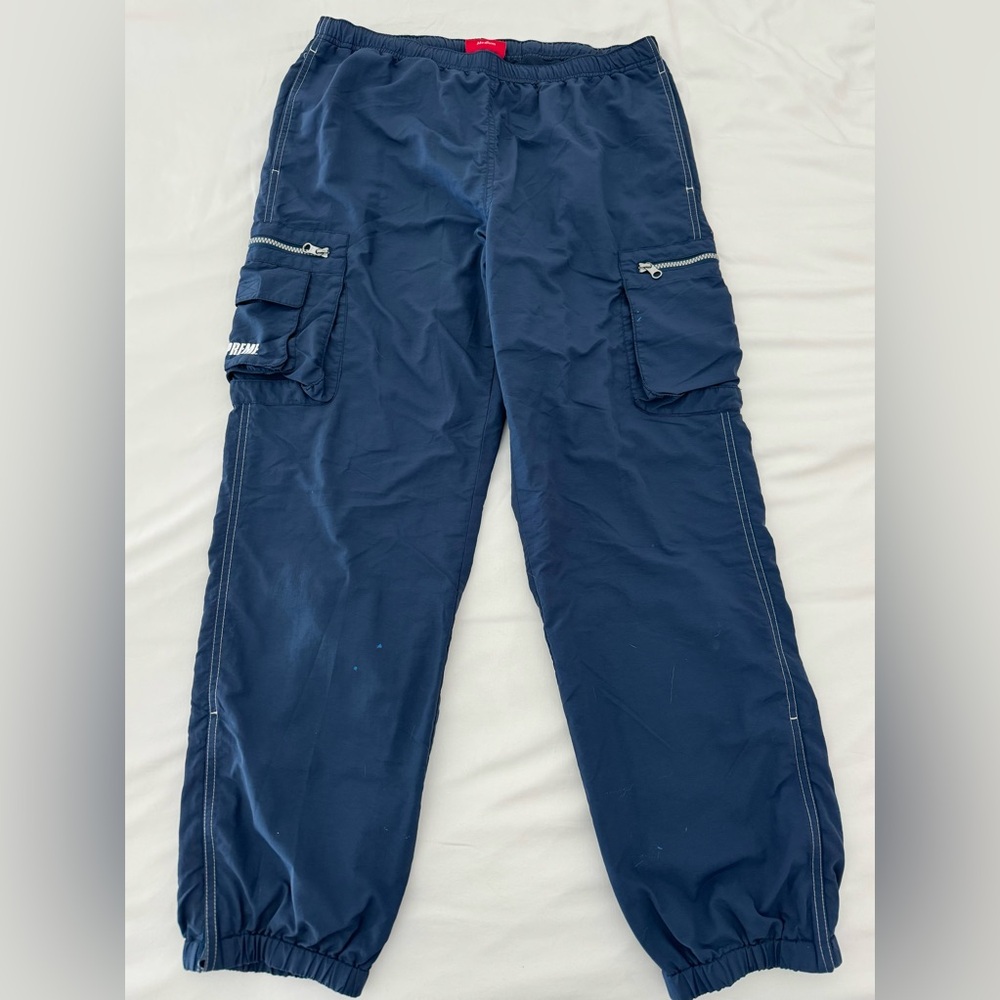 Supreme Nylon Drawstring Cargo Pants Navy Size Medium SS2019